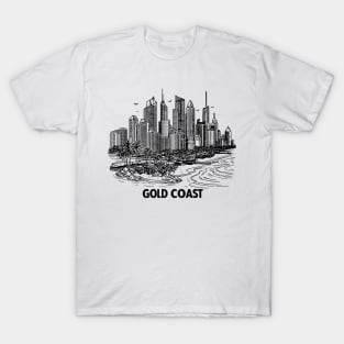 gold coast australia city simple line art illustration T-Shirt